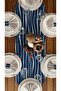 Placemat, New Season, Wavy Stripes Pattern, Includes 6 Placemats, 6 Napkins, 6 Napkin Rings, and a Table Runner. - 4