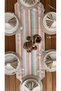 American Service Set, New Season, Pastel Pattern, 6 Soup Plates, 6 Napkins, 6 Napkin Rings and Runner Cover - 5