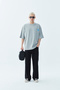 Gray Oversize T-Shirt - Back Flower Printed - 3