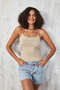 Indigo Beige 2-Piece Thin Thread Strap Cotton Basic Undershirt 27274 - 5