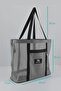 Mesh Beach Bag with Pocket-Yellow Color, 1 Pocket, Durable, Quick Dry, Large Internal Volume, Lightweight Bag - 6