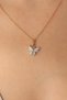 Gold Blue Color Butterfly Figure Women's Necklace - 2