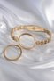 Gold Colored 316l Steel - Openable Barley Embroidered Women's Handcuffs - Bell Jar Model - 2