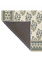 Green Framed Cream Pastel Painted Floral Decorative Washable Carpet Miravip9001 - 5