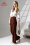 Women's High Waist Pleated Buttoned Stretch Fabric Flexible Comfortable Fit Palazzo Pants - 3