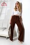 Women's High Waist Pleated Buttoned Stretch Fabric Flexible Comfortable Fit Palazzo Pants - 2