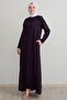 Plum Ferace with Leaf Pearls on Arms - 4
