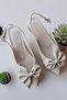 Dunka Nude Bow-Tie (2 cm Heel) Ankle Strap Pointed Toe Daily Ballet Flats