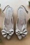 Dunka Nude Bow-Tie (2 cm Heel) Ankle Strap Pointed Toe Daily Ballet Flats - 3