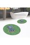 Digital Printed Non-Slip Washable Round Double Bathroom Mat Toilet Set, V-Y-KLOZET-33-GREEN, - 3