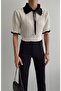 Baby Collar Short Sleeve Knitwear Blouse