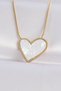 316L Steel Chain Gold Color Marble Pattern Heart Necklace