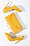 Women's Thin High Heels Stiletto and Bag Set Mustard Yellow - 5