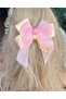 Custom designed luxury layered smoothie glass with bow and decorative automatic clip buckle, pink. - 3