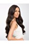 Dark Chestnut Brown Half Moon + 2 Side Snap Clip in Hair Extensions - Heat Resistant Hair - 3