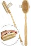Natural Horsehair Bath Back Scrub with Long Detachable Handle Soft Brush Natural Scrub Handle - 2