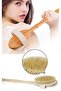 Natural Horsehair Bath Back Scrub with Long Detachable Handle Soft Brush Natural Scrub Handle - 3