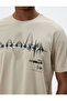 Crew Neck Slogan Printed Cotton T-Shirt - 5