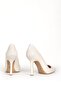 Women's Pointed Toe Stiletto Genuine Leather Sy 27468 Beige - 3