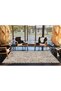 Modern Checkered Brown Geometric Themed Patterned Decorative and Washable Carpet Miravip9315 - 3