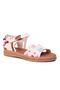 Girl's Powder Flexible Light Soft Sole Elsa Beaded Leather Sandals Shoes