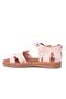 Girl's Powder Flexible Light Soft Sole Elsa Beaded Leather Sandals Shoes - 3