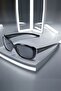 Black Oval Polarized Glass Women's Sunglasses