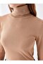 Turtleneck Plain Long Sleeve Women's Knitwear Sweater (W3) - 4