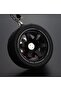 Car Rearview Mirror Decorative Pendant Sport Steel Rim Tire - Black - 2