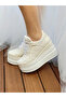 Bridal Shoes Sparkling Off-White 9cm Wedge Heels Very Comfortable - 3