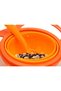Orange Stainless Steel Fork and Spoon Set - Non-Spill Plate, Salmon - 4