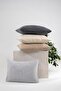 100% Cotton Double Anthracite Pique Set - Series 210X220 cm - 2 Pieces 50X70 cm Pillowcases - 5