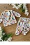 2-Piece Winter Seasonal Velvet Booties Bottom Top Baby Girl Suit Flower Butterfly - 2