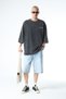 Black Oversize T-Shirt - Washed Fakir Sleeve - 3