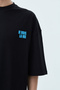 Black Oversize T-Shirt - Back Flower Printed - 5