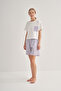 Women's Pocket Detail Striped Shorts Pajama Set - 2