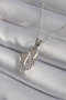 Zircon Stone Detailed 316L Wing Model Silver Women's Necklace