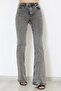 Edna Lycra Smoked Snow Wash High Waist Spanish Jean Trousers - 4