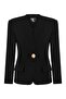 SASHA WOMEN'S GOLD BUCKET DETAILED FABRIC JACKET