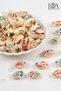 9 - Enamelled Seashell Jewelry Accessory Bag Accessory Natural Seashell Beads - Macramé - 5 Pieces
