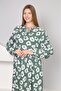 Women's Long Sleeve Summer Woven Fabric Cotton Dress - 2
