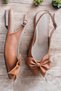 Dunka Taba Bow-Tied (2 cm Heeled) Ankle Strap Pointed Toe Daily Ballerinas - 4