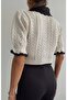 Baby Collar Short Sleeve Knitwear Blouse - 4