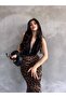 Leopard Long Satin Skirt - 5