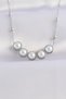 316L Steel Chain Silver Color Row Pearl Stone Necklace