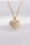 316l steel chain gold color zircon stone heart necklace