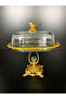 Bird-shaped Gold Metal Serving Tray with Crystal Base, Butter Dish, Cheese Dish, Breakfast Tray.