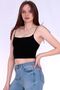 Women's Black Rope Strap Crop Fit Blouse - 6