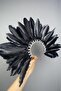 Black Dali Feathered Stone Bridal Henna Crown Accessory - 3