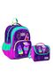 Three-Compartment Primary School Bag and Lunch Bag - Purple and Pink Ice Cream Patterned - Girl's Bag